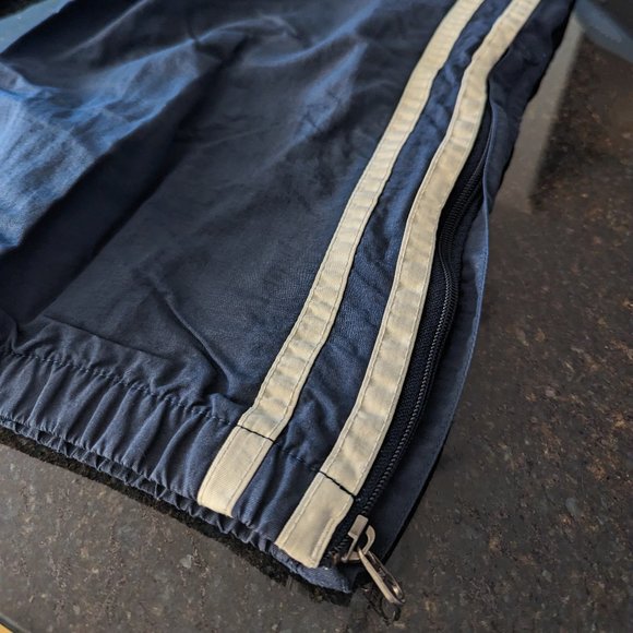 A&F Vintage 90s Men Size L Navy Blue Wind Track Pants Abercrombie & Fitch - Picture 5 of 17
